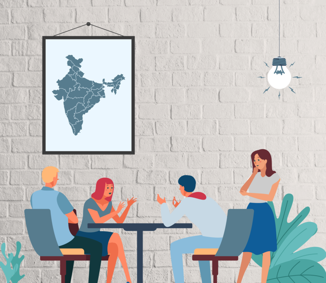 Team collaborating in office